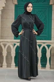 Neva Style - Black Long Sleeve Dress 342600S - Thumbnail