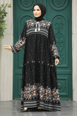 Black Long Sleeve Dress 50002S - 2