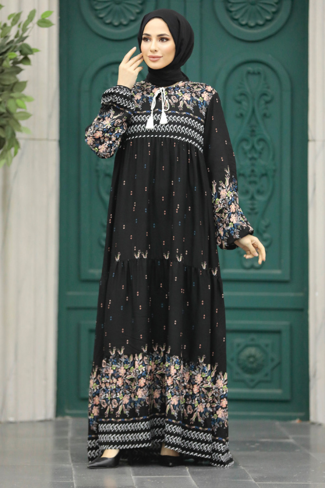 Black Long Sleeve Dress 50002S - 3