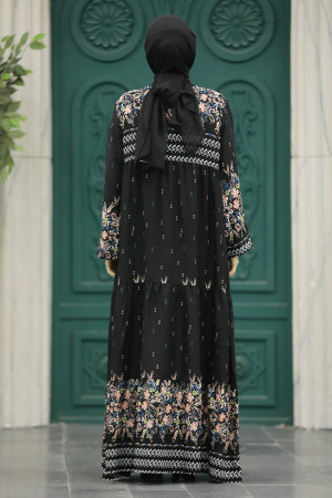 Black Long Sleeve Dress 50002S - 4