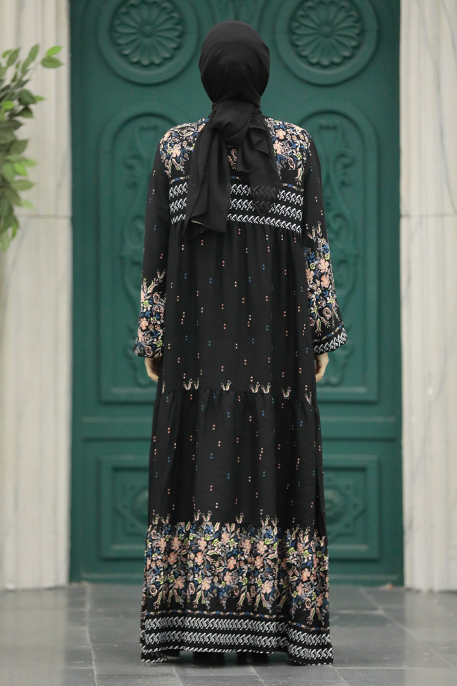 Black Long Sleeve Dress 50002S - 4