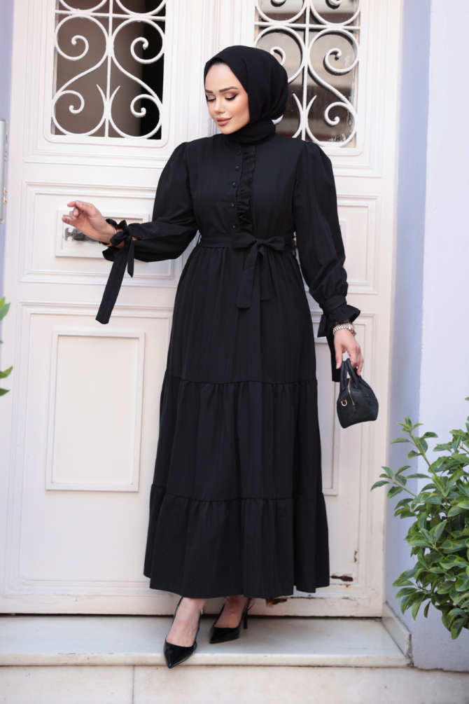 Black Long Sleeve Dress 617S - 2