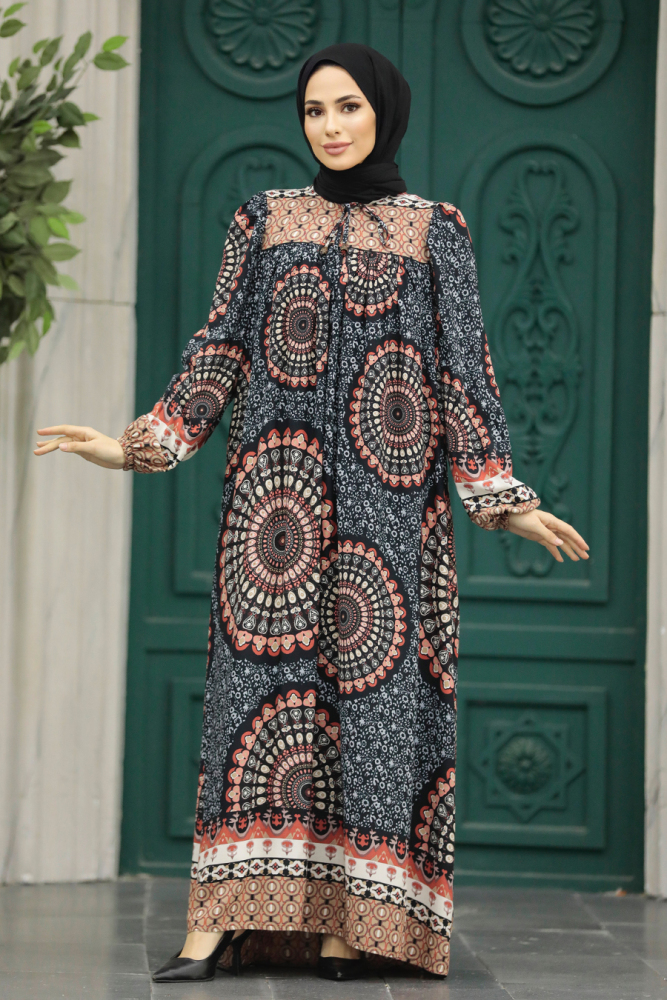 Black Long Sleeve Dress 9005S - 2