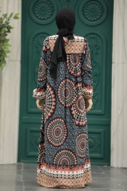 Neva Style - Black Long Sleeve Dress 9005S - Thumbnail