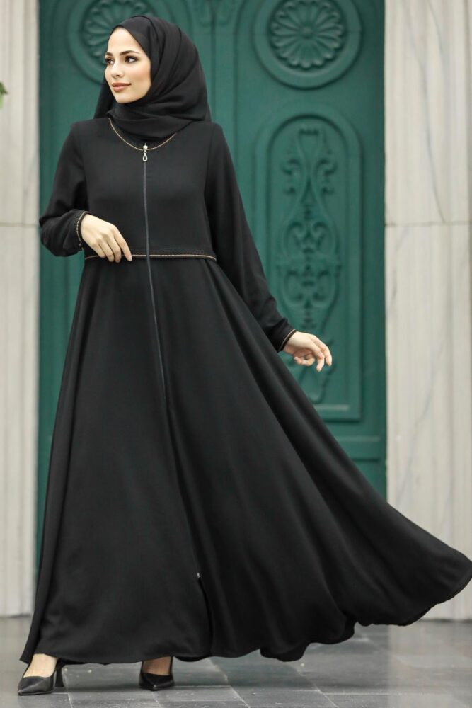 Neva Style - Black Long Turkish Abaya 617S - 2