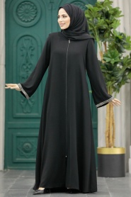 Neva Style - Black Long Turkish Abaya 624S - Thumbnail