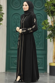 Neva Style - Black Modest Abaya 23152S - Thumbnail