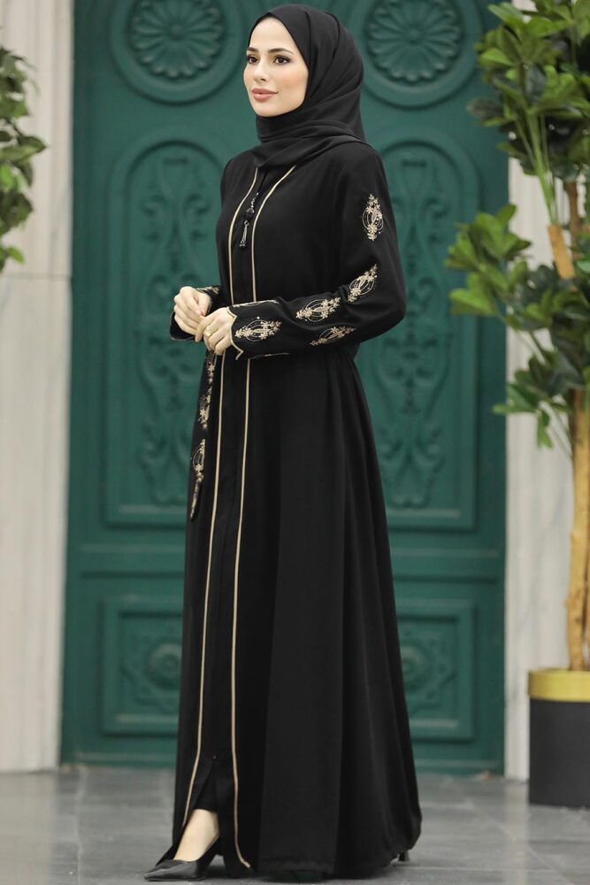 Black Modest Abaya 23152S - 1