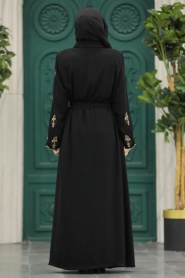 Neva Style - Black Modest Abaya 23152S - Thumbnail