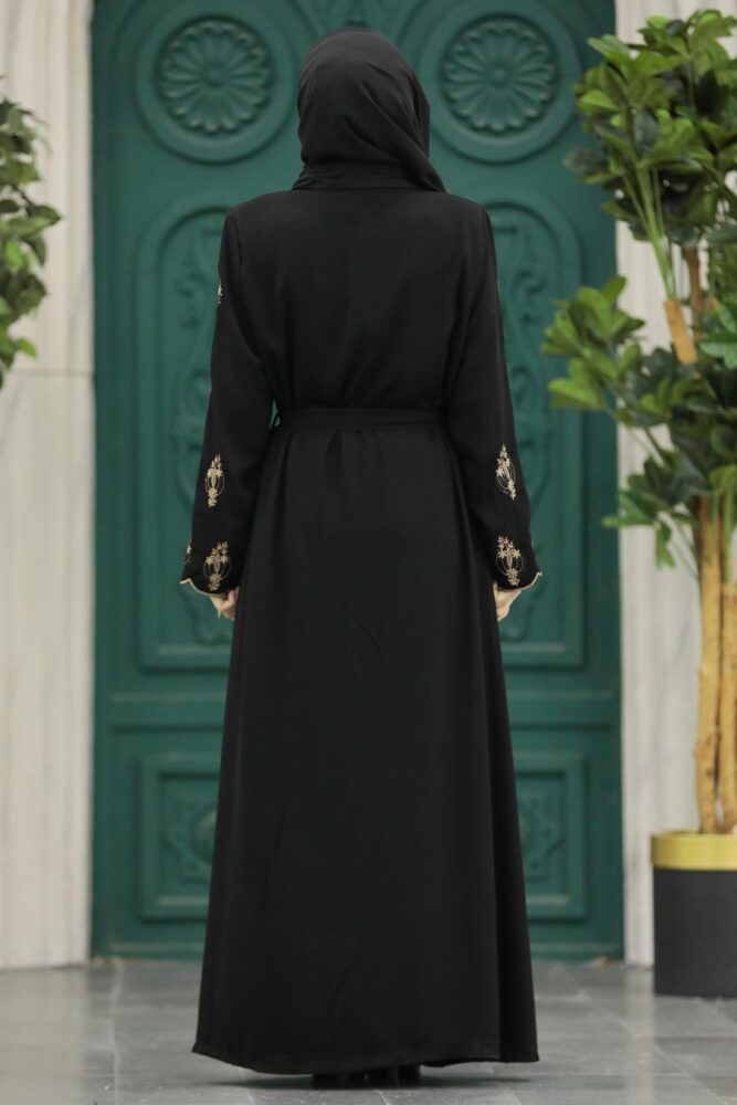 Black Modest Abaya 23152S - 4
