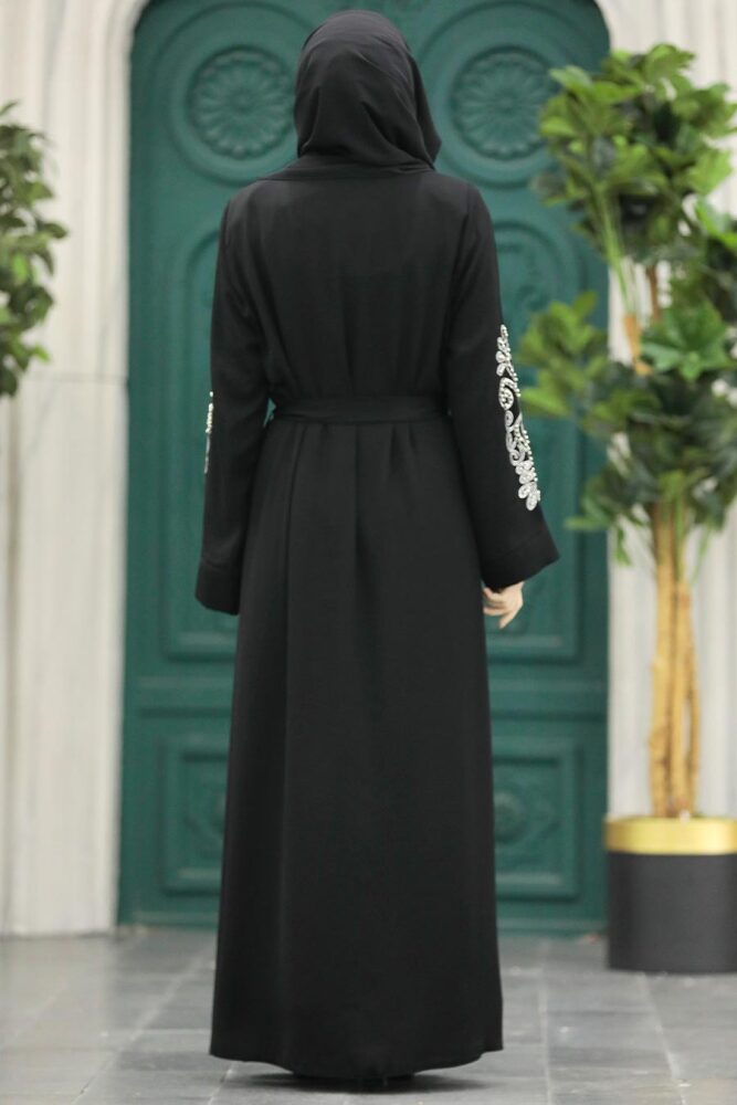 Black Modest Abaya 90901S - 4