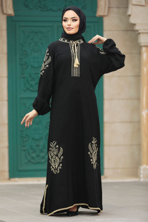 Black Modest Abaya Dress 10135S - 1