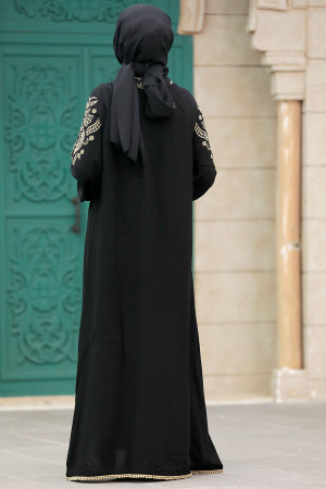 Black Modest Abaya Dress 10135S - 5