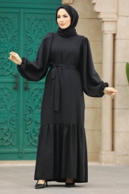 Neva Style - Black Modest Dress 57350S - Thumbnail