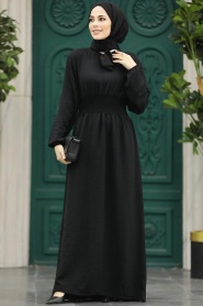 Neva Style - Black Modest Dress 5973S - Thumbnail