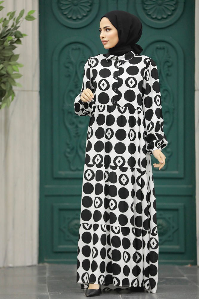 Black Modest Dress 89741S - 2