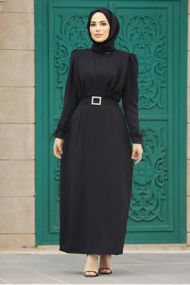 Black Muslim Bridesmaid Dress 8791S - 3