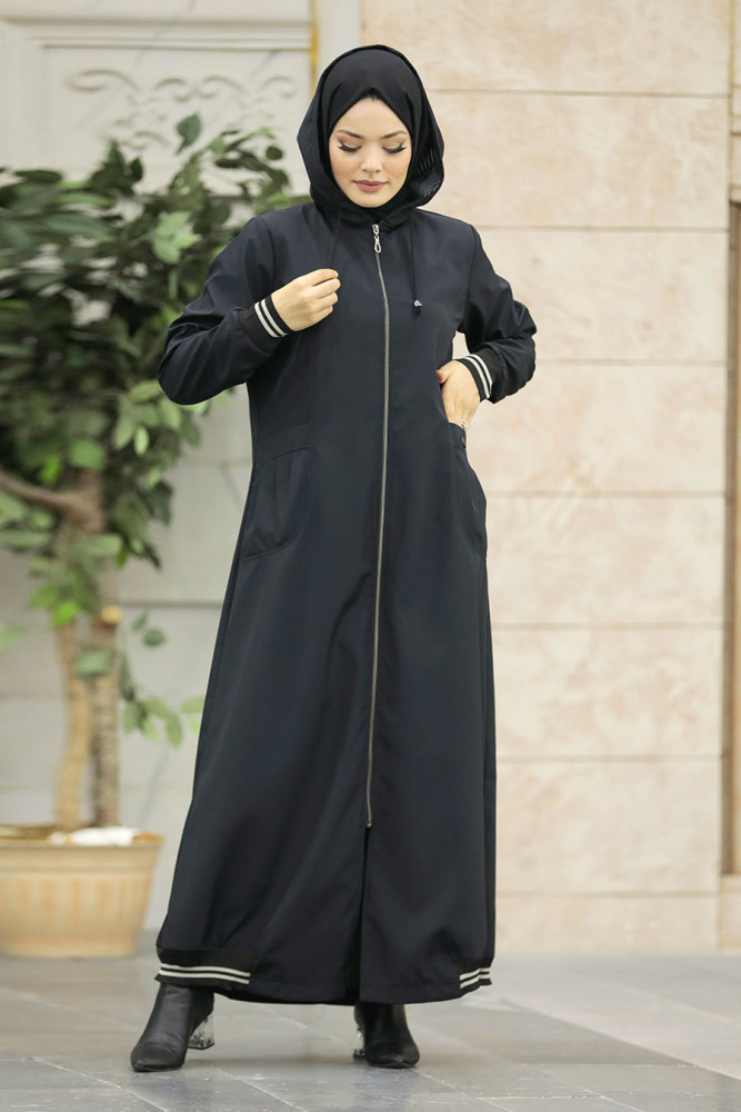 Neva Style - Black Muslim Coat 60622S - 1