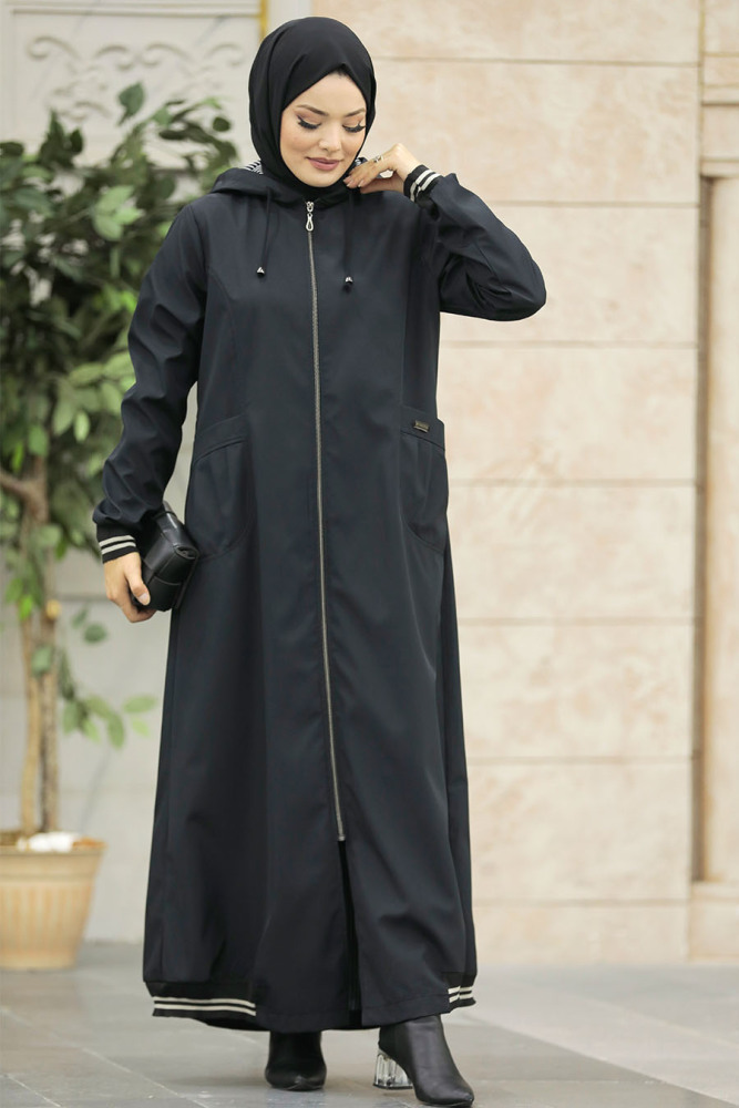 Neva Style - Black Muslim Coat 60622S - 2