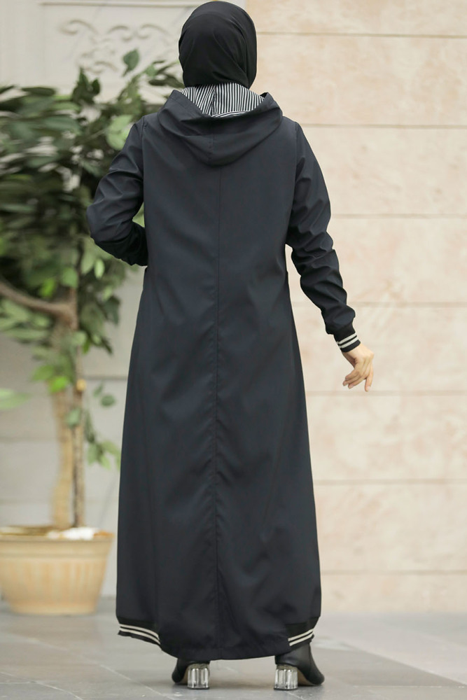 Neva Style - Black Muslim Coat 60622S - 5