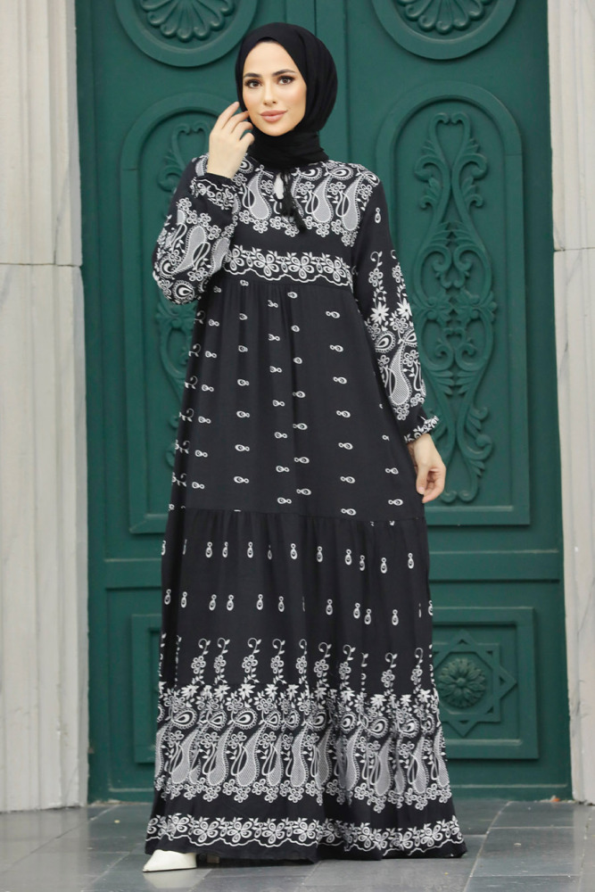 Black Muslim Dress 50096S - 3