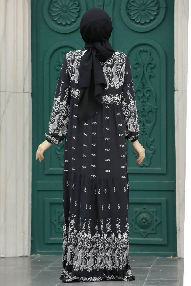 Black Muslim Dress 50096S - 4