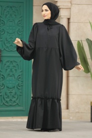 Neva Style - Black Muslim Dress 57341S - Thumbnail