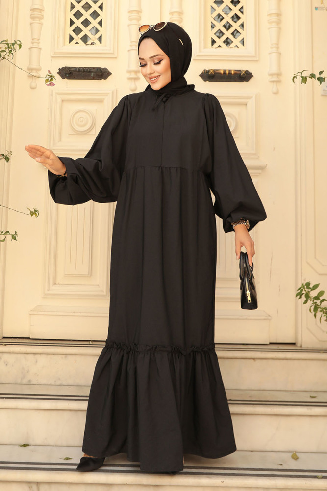 Black Muslim Dress 57341S - 1