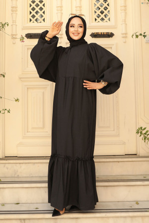 Black Muslim Dress 57341S - 2
