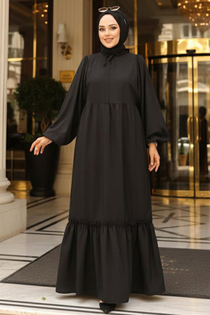 Black Muslim Dress 57341S - 1
