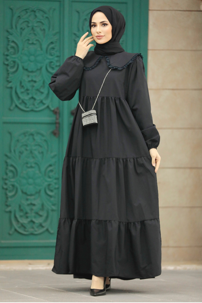 Black Muslim Dress 57343S - 2