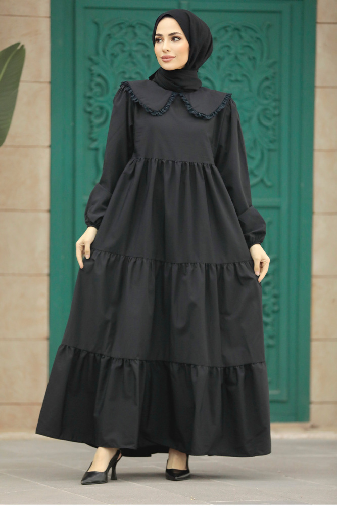 Black Muslim Dress 57343S - 3