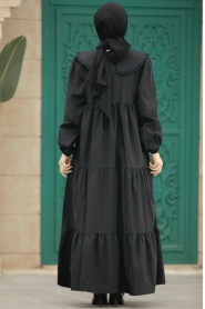 Neva Style - Black Muslim Dress 57343S - Thumbnail