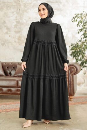 Black Muslim Dress 5856S - 1