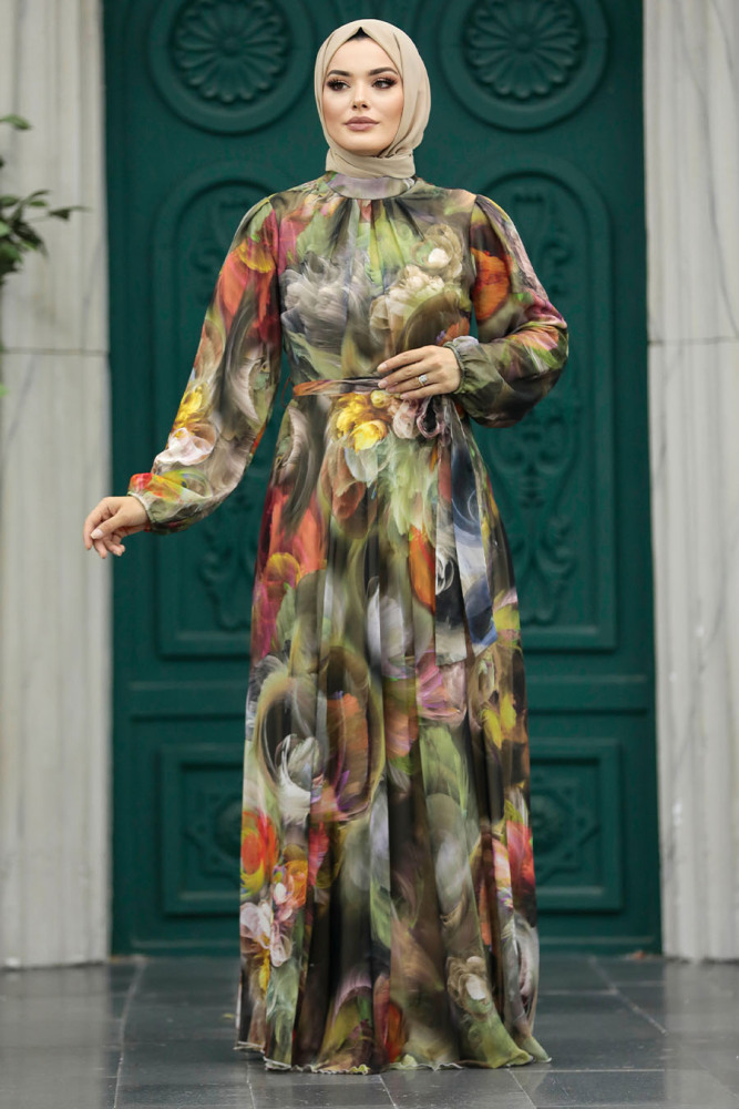 Black Muslim Long Dress Style 30058S - 2