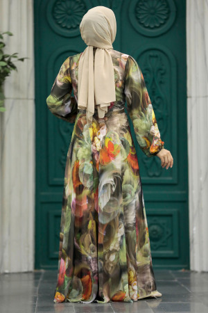 Black Muslim Long Dress Style 30058S - 3