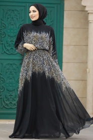 Neva Style - Black Muslim Long Dress Style 39821S - Thumbnail