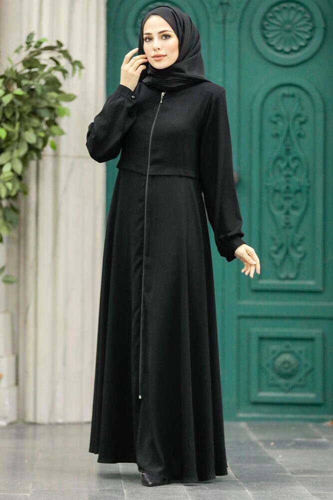 Neva Style - Black Muslim Turkish Abaya 1102S - 4