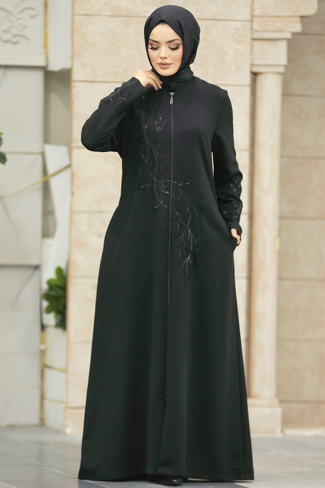 Black Muslim Turkish Abaya 20952S - 1