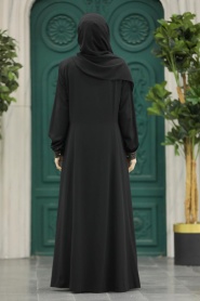 Neva Style - Black Muslim Turkish Abaya 45271S - Thumbnail