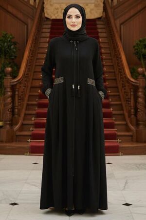 Black Muslim Turkish Abaya 45271S 