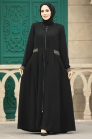Neva Style - Black Muslim Turkish Abaya 619S - Thumbnail
