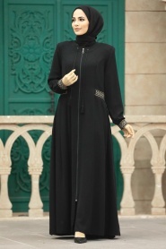 Neva Style - Black Muslim Turkish Abaya 619S - Thumbnail