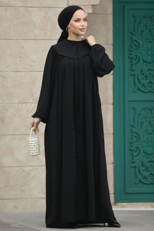 Black Plus Size Abaya 20134S - 3