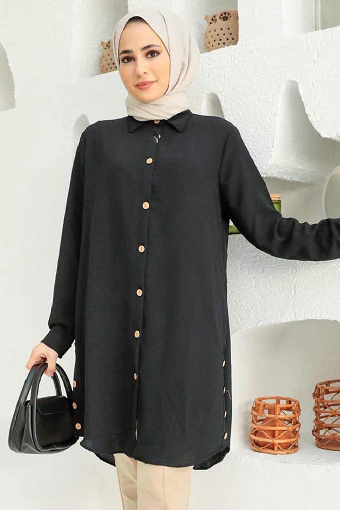 Black Plus Size Tunic 1148S - 1