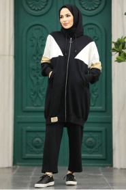 Neva Style - Black Sportswear Dual Suit 60011S - Thumbnail