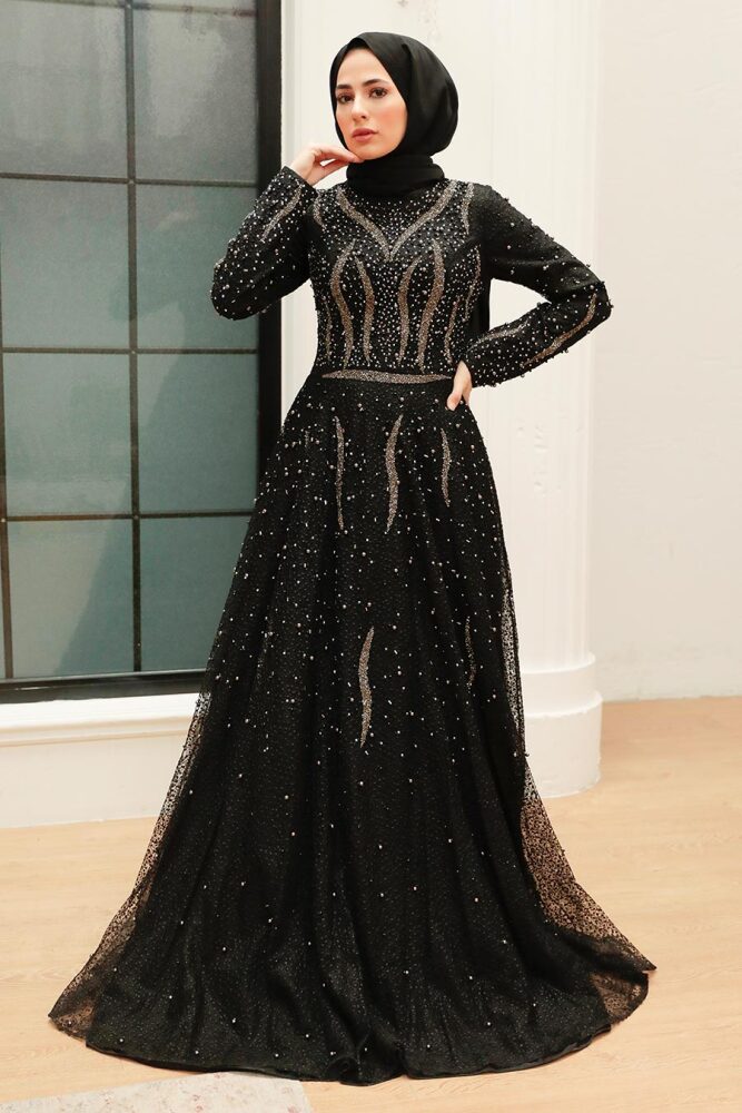 Neva Style - Black Turkish Modest Dress 624S - 2