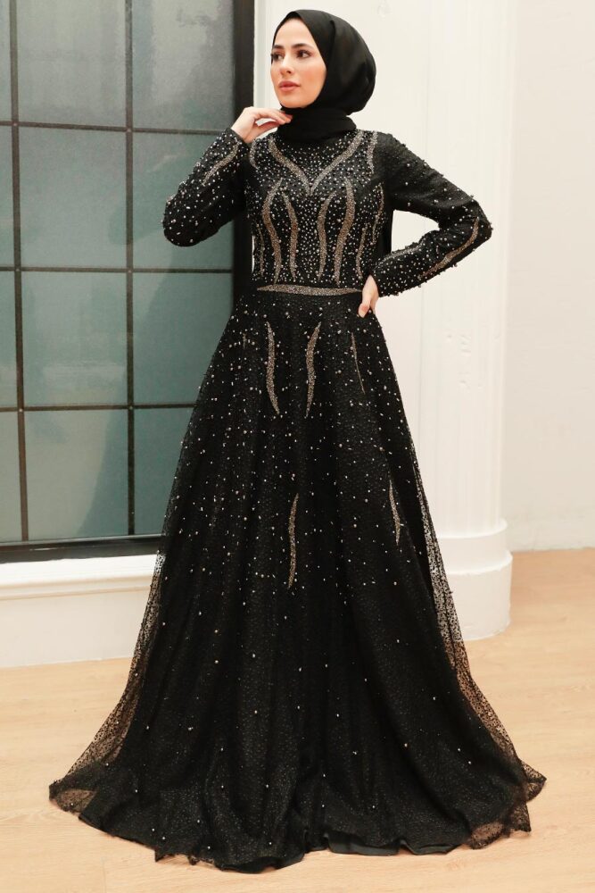 Neva Style - Black Turkish Modest Dress 624S - 3
