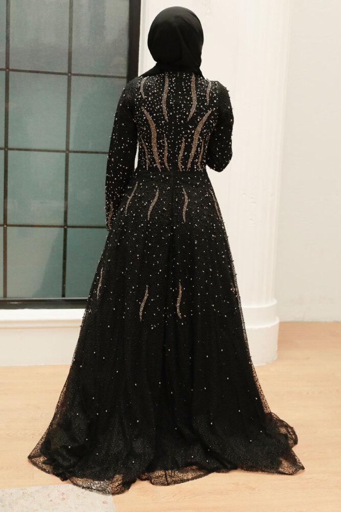 Neva Style - Black Turkish Modest Dress 624S - 4
