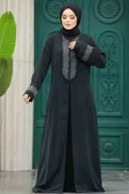 Neva Style - Black Women Abaya 31132S - Thumbnail